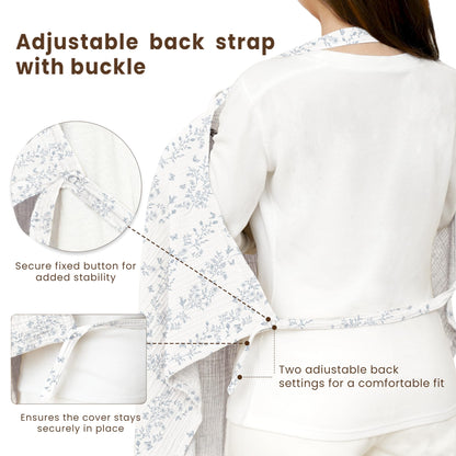 Konssy Muslin Nursing Cover Up for Breastfeeding with Rigid Hoop