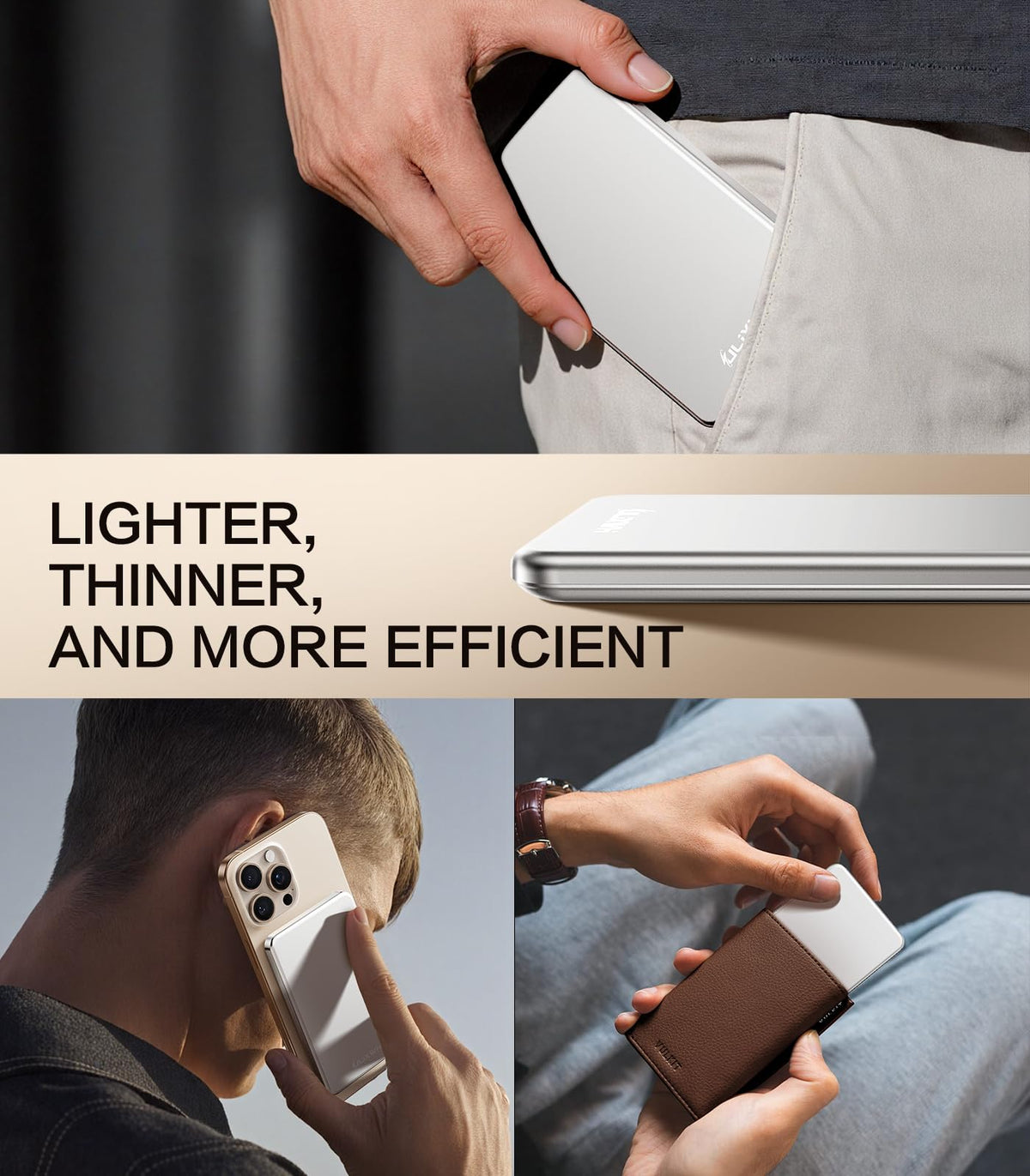 [0.3" Ultra Slim] [Alloy-Made] ULiXWH for Magsafe Portable Charger iPhone