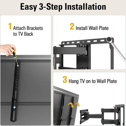 Mounting Dream Full Motion TV Wall Mount for Most 42-90 Inch TV Heavy Duty