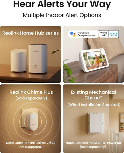 REOLINK Battery Video Doorbell (2nd Gen) 2K Wireless Camera White Version