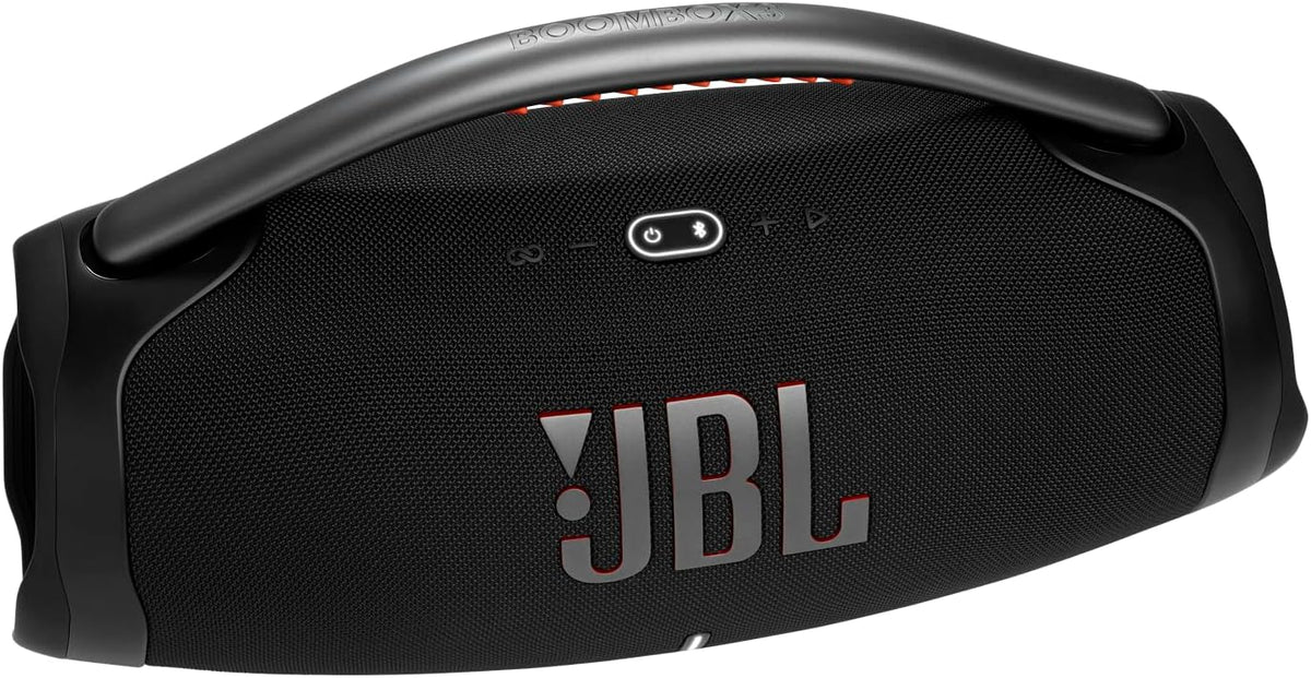 JBL Boombox 3 Black Portable Bluetooth Speaker with Massive Sound, Deepest Bass, IPX7 Waterproof, 24H Playtime, PartyBoost