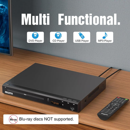 MEGATEK Region-Free DVD Player for TV with HDMI, USB & 1080p Upscaling