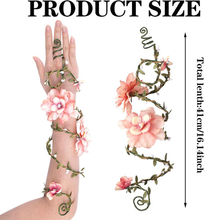 FRESHME Renaissance Fairy Floral Arm Wrap - 1 PC Elf Bracelet Mother Nature Costume Poison Ivy Costume Renfaire Accessories