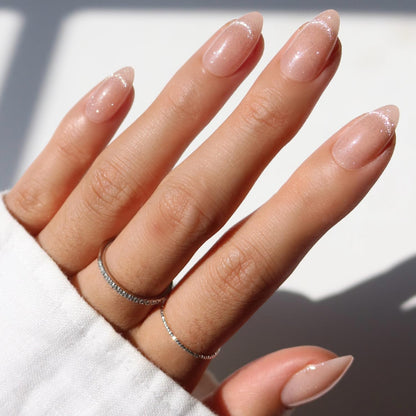 Glamnetic Press On Nails, Short Almond Glossy, Fake Nails 24pc Nail Kit