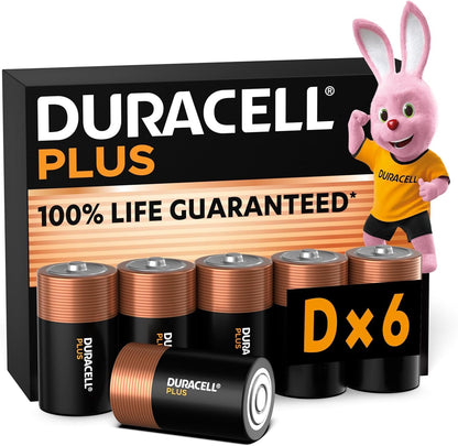 DURACELL Plus 9V Alkaline Batteries (2 Pack) 6LR61