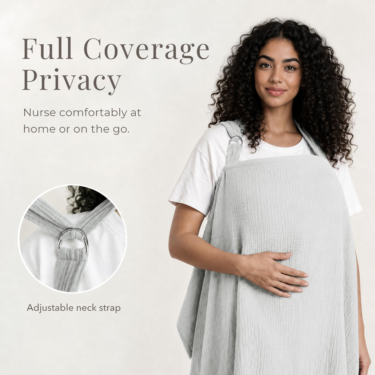 Konssy Muslin Nursing Cover Up for Breastfeeding with Rigid Hoop