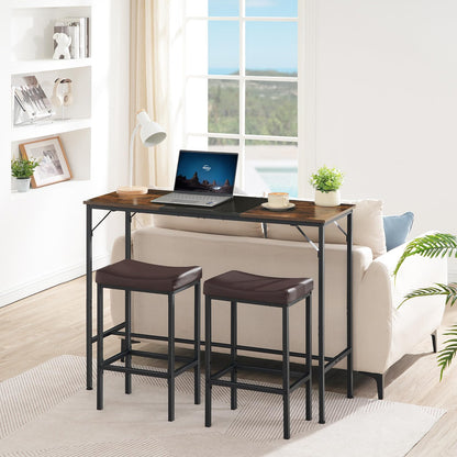 HOOBRO Bar Stools, Set of 2 Bar Chairs, Counter Height Stools, Saddle Barstools with Curved Surface, 24.8 Inches, 2.4" Thick Upholstery, for Kitchen, Dining Room, Cafe Black BB10BY01