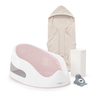 Angelcare Baby Bath Support, Pink, Birth to 6 Months, Made in Canada