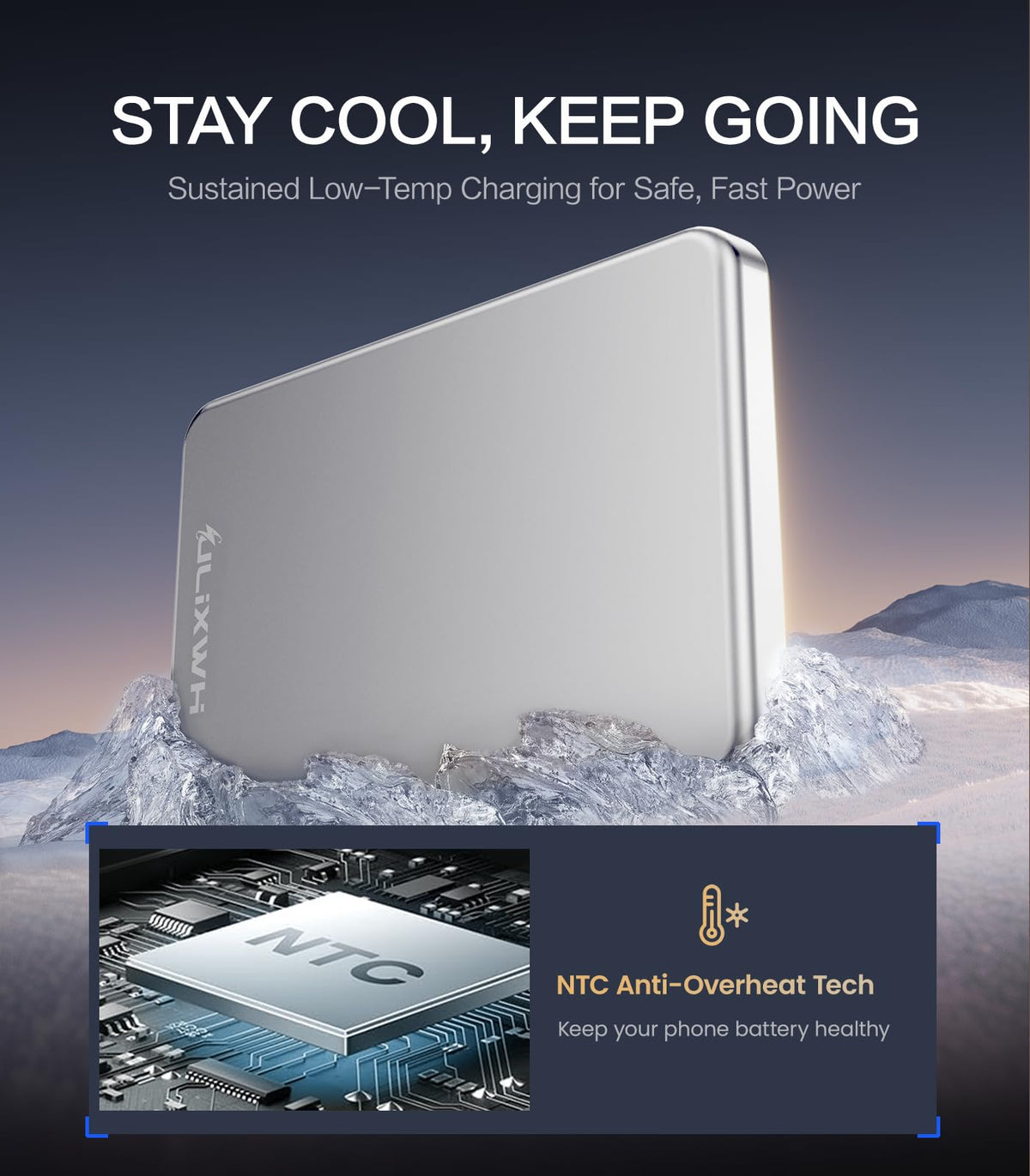 [0.3" Ultra Slim] [Alloy-Made] ULiXWH for Magsafe Portable Charger iPhone