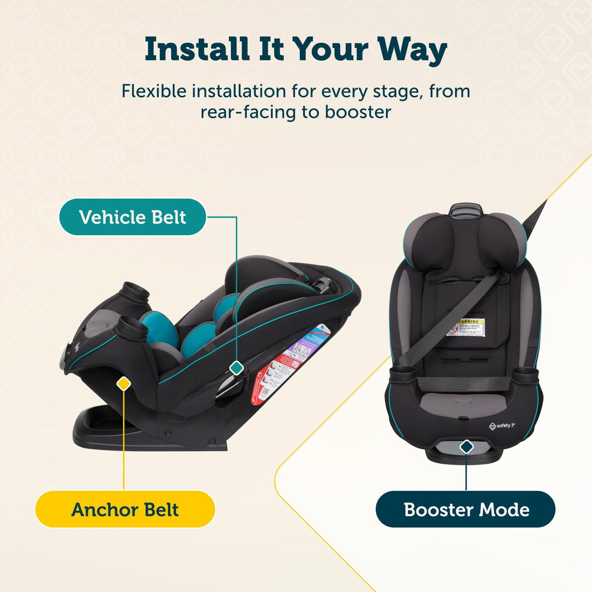 Safety 1st Grow and Go All-in-One Convertible Car Seat - Black Phantom