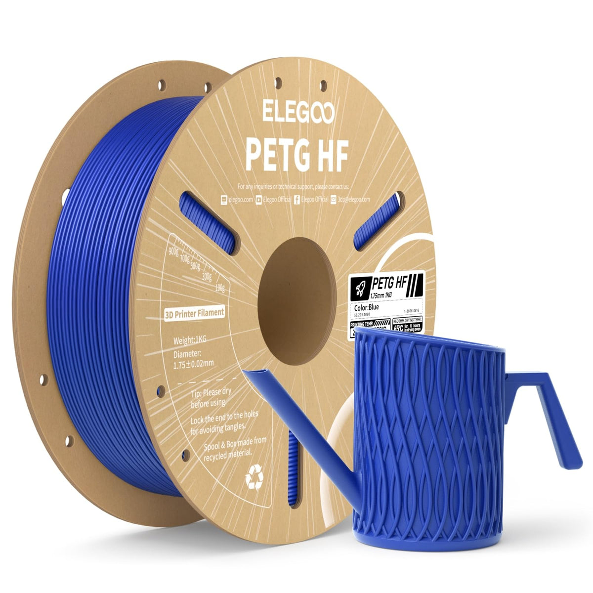 ELEGOO Rapid PETG 3D Printer Filament 1.75mm Black 1KG
