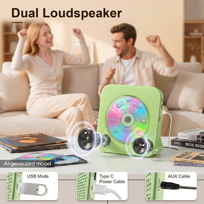 Gueray CD Player Portable Bluetooth Desktop CD Player for Home (Black)