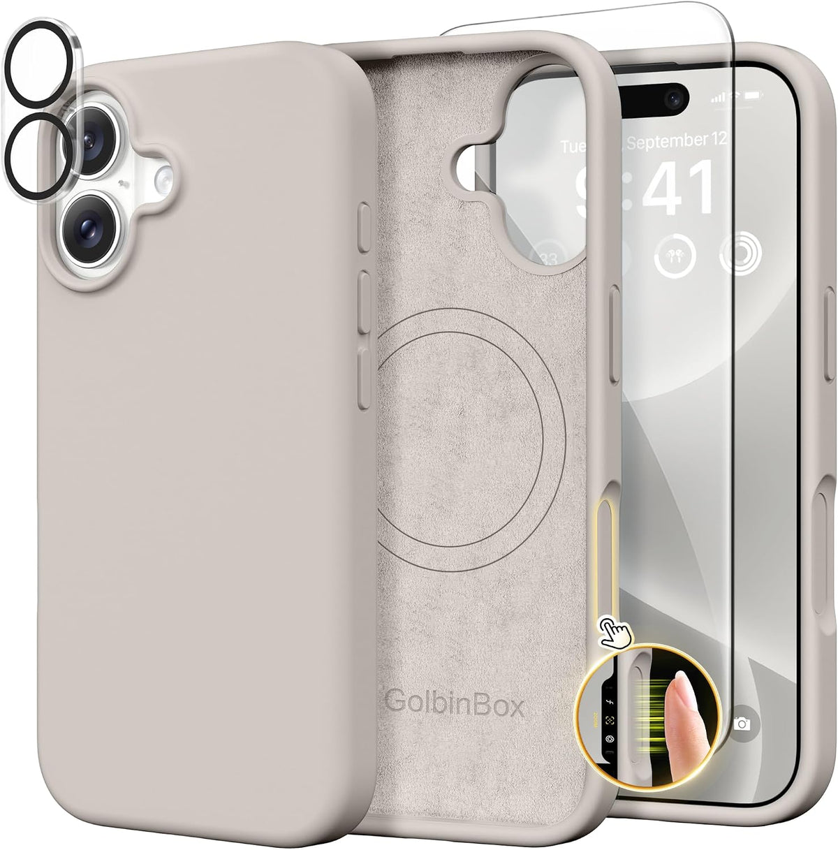 GolbinBox Magnetic for iPhone 13/14 Case, Silicone Cover, Blackcurrant
