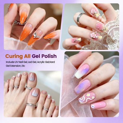 JODSONE Gel Nail Kit,210Pcs BS-74 Short Almond Nail Tips with U V Light