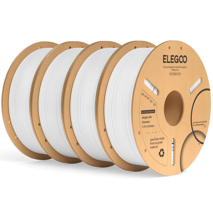 ELEGOO PLA Plus 3D Printer Filament 1.75mm White 2KG, Tougher & Stronger
