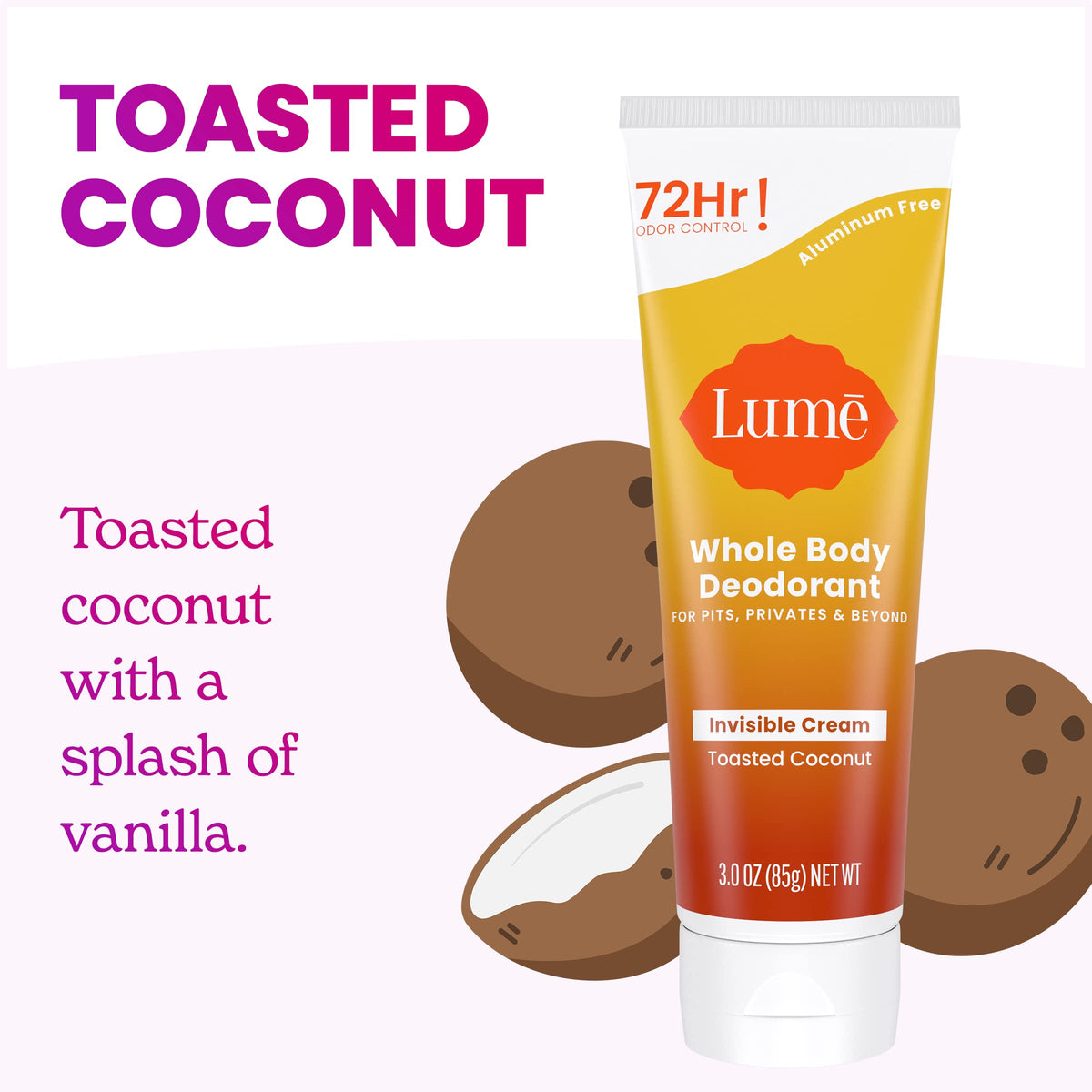 Lume Whole Body Deodorant - Cream Tube - 3 oz, 2 pk (Soft Powder)