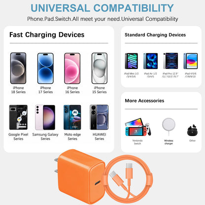 iPhone 18 17 16 15 Charger Fast Charging 3 Pack USB C Charger Block