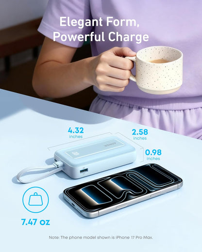 Anker Power Bank,10,000mAh 30W with USB-C Travel Essential Portable Charger