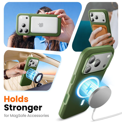 Mkeke for iPhone 17 Pro Max Case Techwoven Green, [Compatible with MagSafe] [Camera Control Cover] [Premium Tech Woven Fabric] [Drop Protection] Shockproof Skin-Friendly