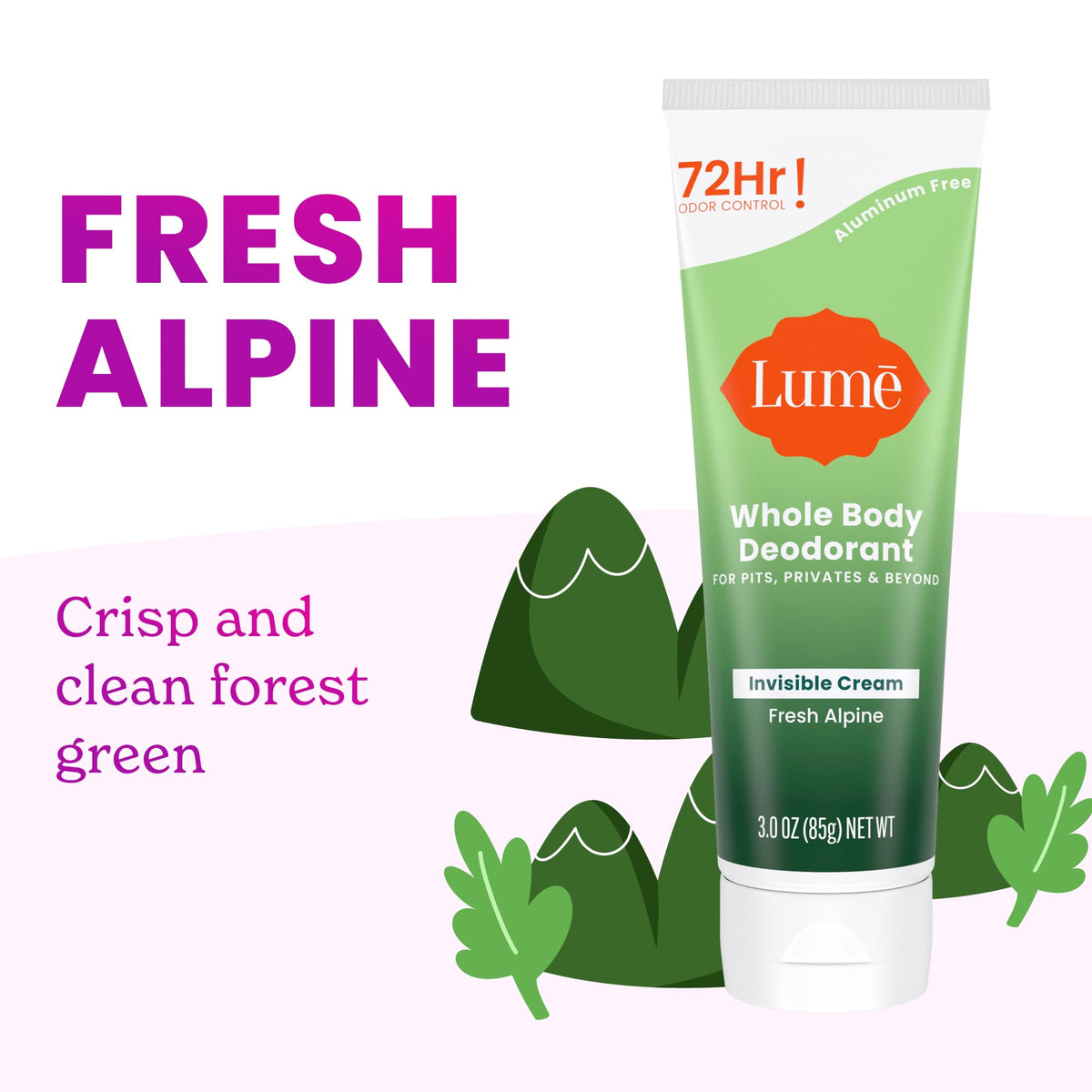 Lume Whole Body Deodorant - Cream Tube - 3 oz, 2 pk (Soft Powder)