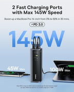 Baseus 145W Power Bank 20,800mAh 100W USB C Charger Block