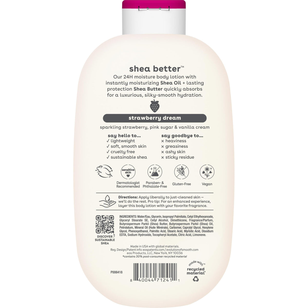 eos Shea Better Body Lotion- Crème de Pistachio, Natural Shea, 16 fl oz