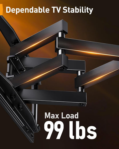 Perlegear Full Motion TV Wall Mount with Power Strip for 60–120 Inch TVs