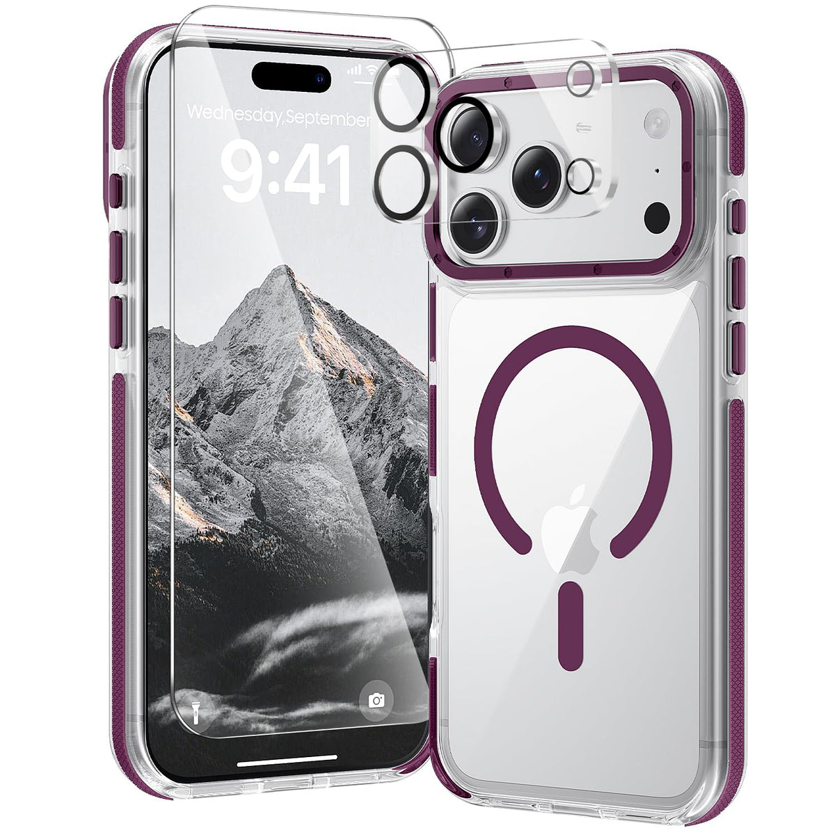 toushion 3 in 1 for iPhone 15 Plus Case Transparent