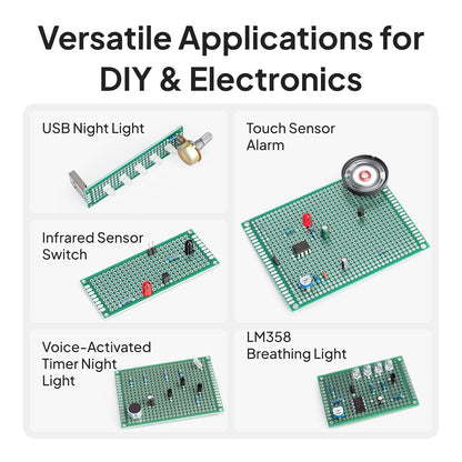 ELEGOO 32Pcs Double Sided PCB Board Prototype Kit for DIY Soldering