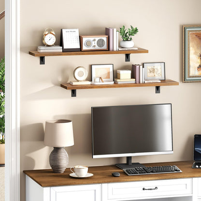 HOOBRO Floating Shelves for Wall, 15.7" Wall Mounted Shelves Set of 2