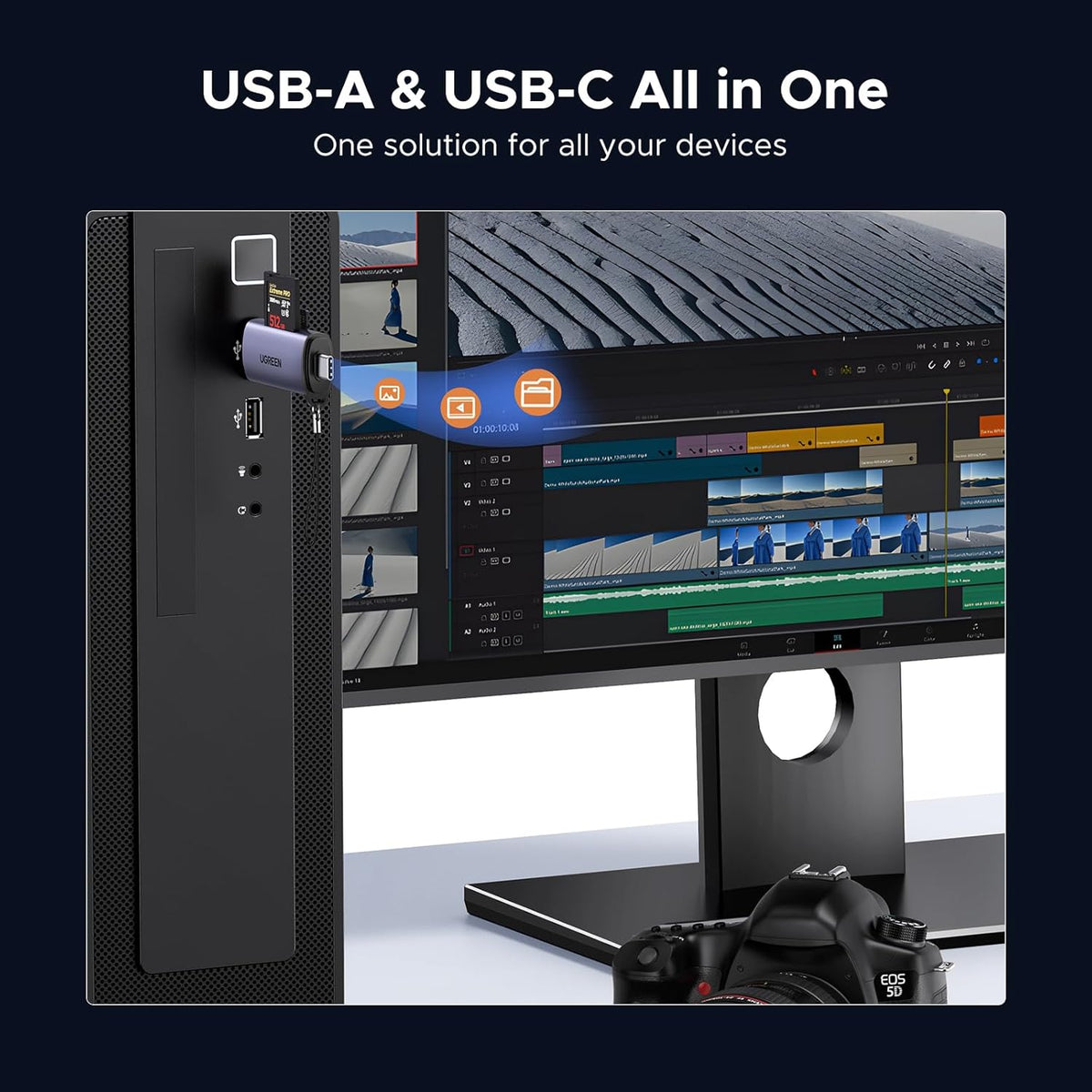 UGREEN SD Card Reader USB C, USB 3.0 Micro SD Card Reader