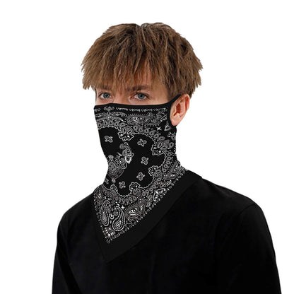 YAYOUREL Neck Gaiter Face Mask Bandanas for Men Women UV Face Scarf Cover Ear Loop Hole Facemask for Fishing Running Cycling