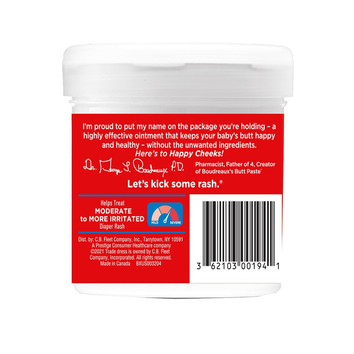 Boudreaux’s Butt Paste Maximum Strength Diaper Rash Cream, 14 Oz Jar