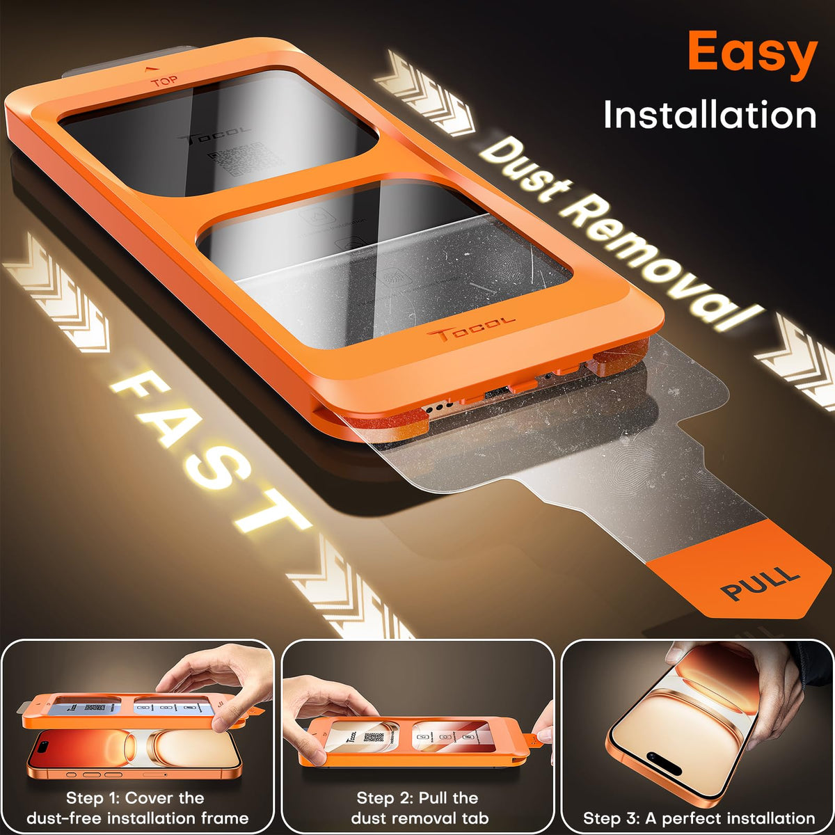 TOCOL for iPhone 17 Screen Protector, Easy Installation