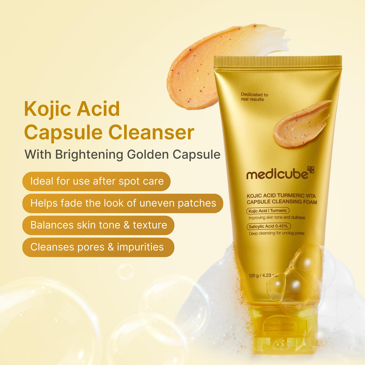 medicube Facial Cleanser PDRN Pink Glutathione Capsule Foam Cleanser