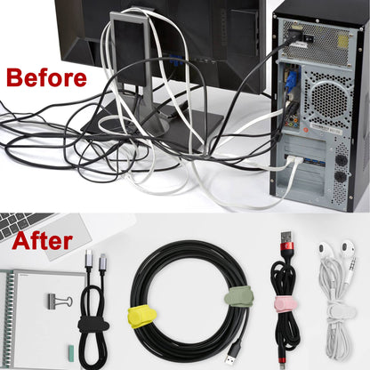 Silicone Cable Ties, Cord Organizer Cable Management,2Sizes-Grey