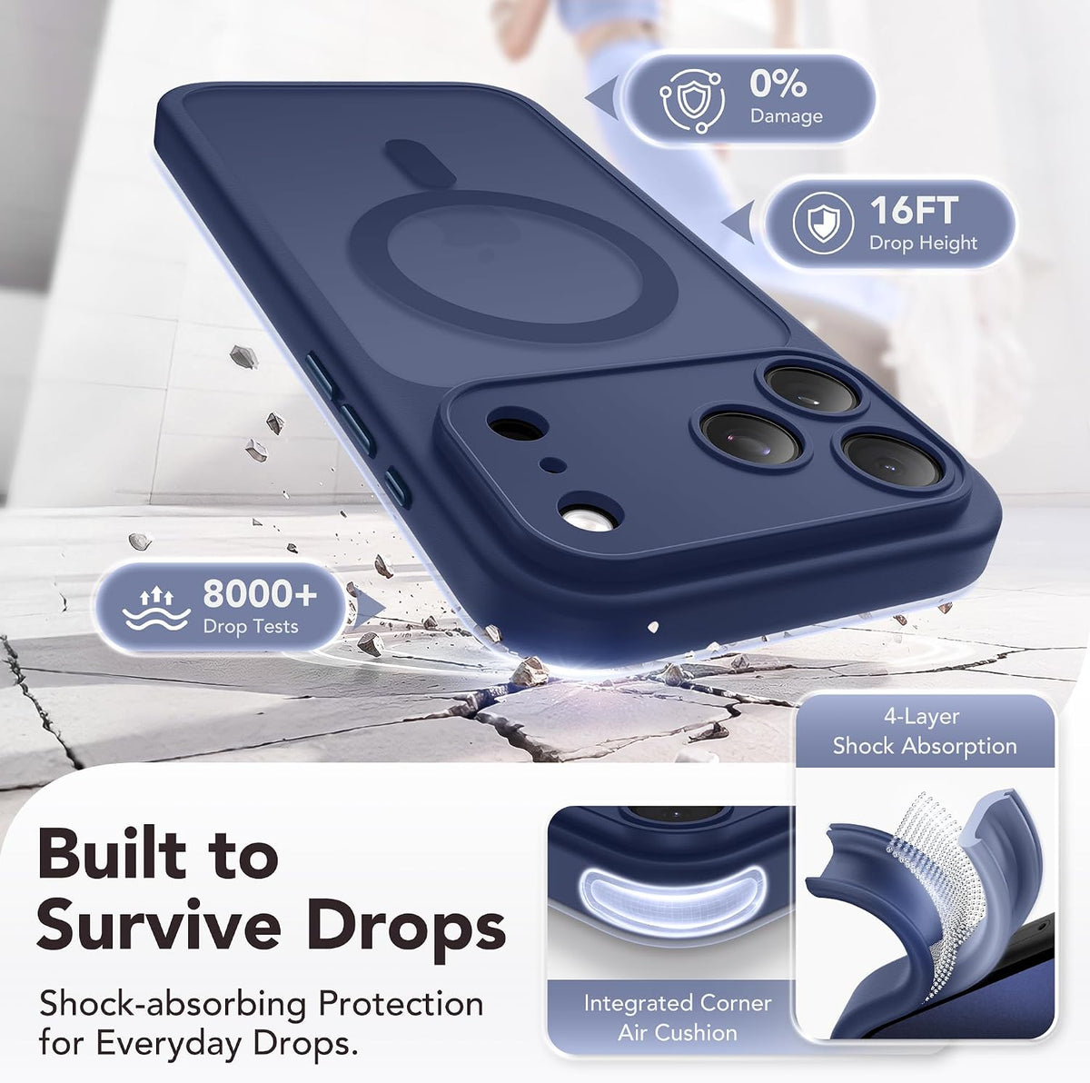 Magnetic Shockproof for iPhone 18 Pro & iPhone 17 Pro Case, Sunset Orange