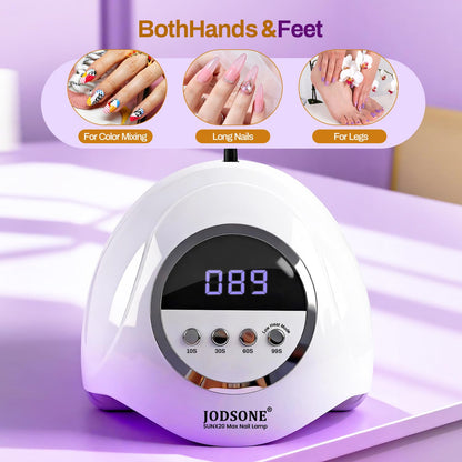 JODSONE Gel Nail Kit,210Pcs BS-74 Short Almond Nail Tips with U V Light
