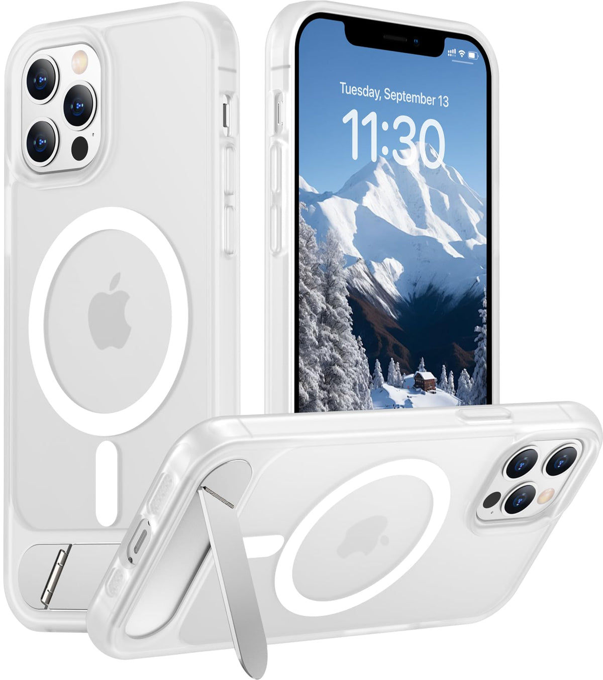 Temdan Magnetic Compatible with iPhone 16 Pro Max Case, [Built-in Invisible Kickstand][Compatible with MagSafe] [Military Grade Shockproof] Slim Translucent Matte Phone Case for iPhone 16 Pro Max 6.9"