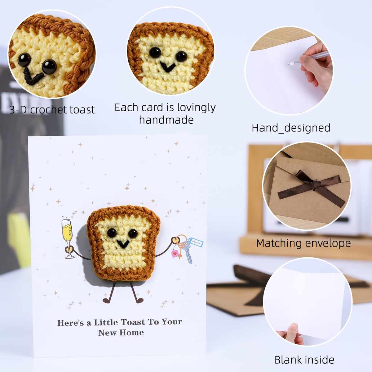 3D Crochet Toast Card for New Chapter - A Little Toast to Your Next Chapter
