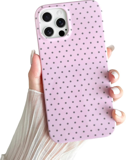 Yeddabox for iPhone 15 Case Cute Polka Dot Phone Case Soft TPU Slim Shockproof Phone Cover for Women Girls, Blue