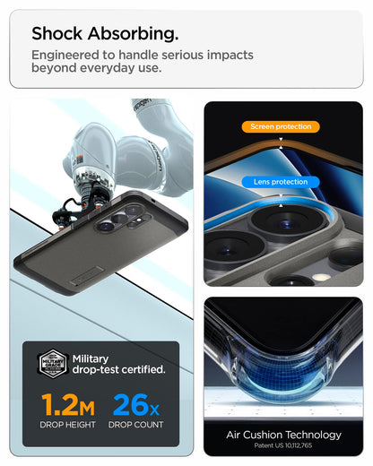 Spigen for Galaxy S26 Case, Tough Armor MagFit [Kickstand] [Compatible with MagSafe] [Military-Grade Protection] - Black