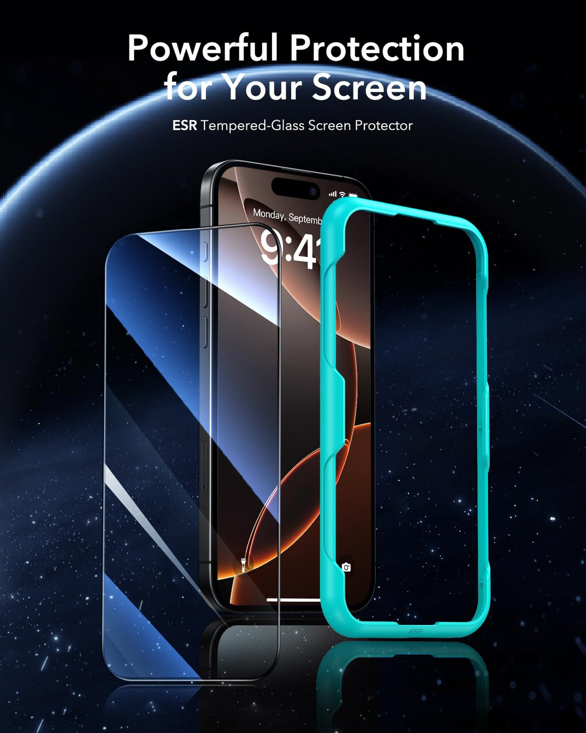 ESR 3 Pack for iPhone 17/iPhone 16 Pro Screen Protector, Align Frame