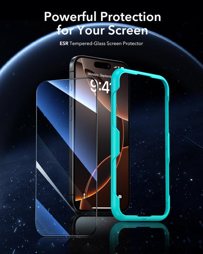 ESR 3 Pack for iPhone 17/iPhone 16 Pro Screen Protector, Align Frame