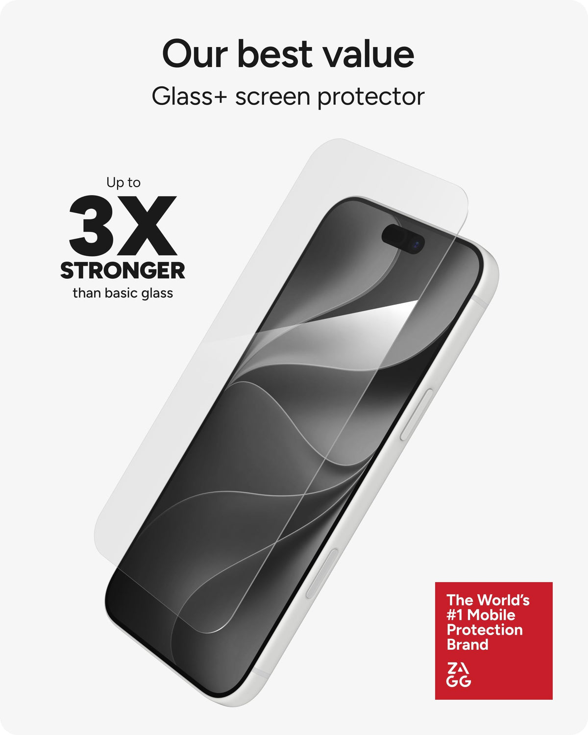 ZAGG Glass+ Screen Protector for iPhone 17