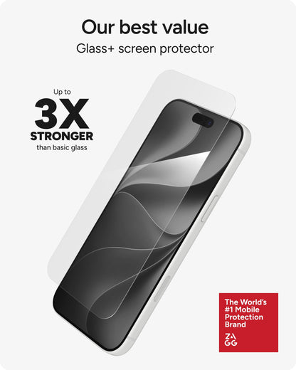 ZAGG Glass+ Screen Protector for iPhone 17