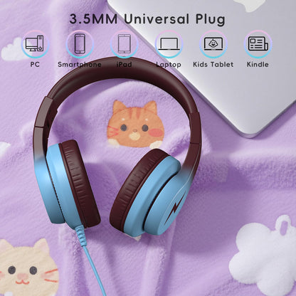 Candy Bila Wired Kids Headphones for School, Over-Ear for Boys Girls