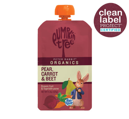 Pumpkin Tree Peter Rabbit Organics, Banana, Mango, and Kale, 4 Squeeze Pouch, Mango, Broccoli & Kale, 4.4 Ounce (Pack of 10)