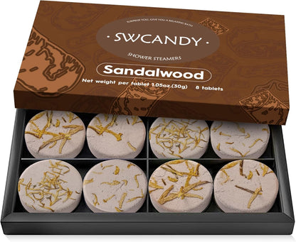 SWCANDY Sandalwood Shower Steamers 8 Pack, Home Spa Self Care