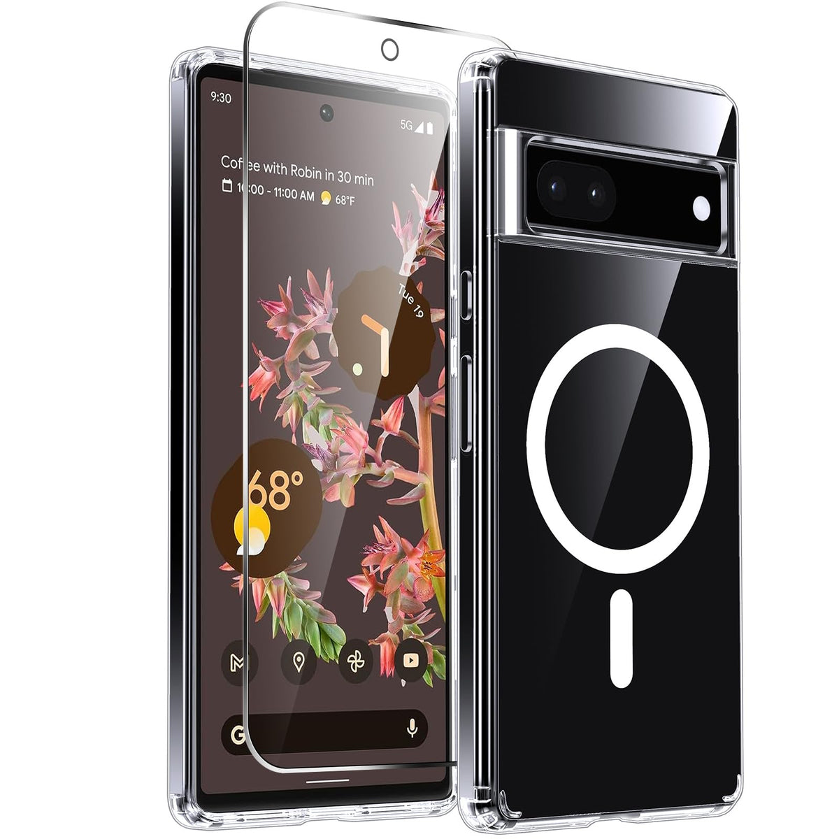 LeYi for Pixel-8A Phone Case: MagSafe Fit & Screen Protector Crystal Clear